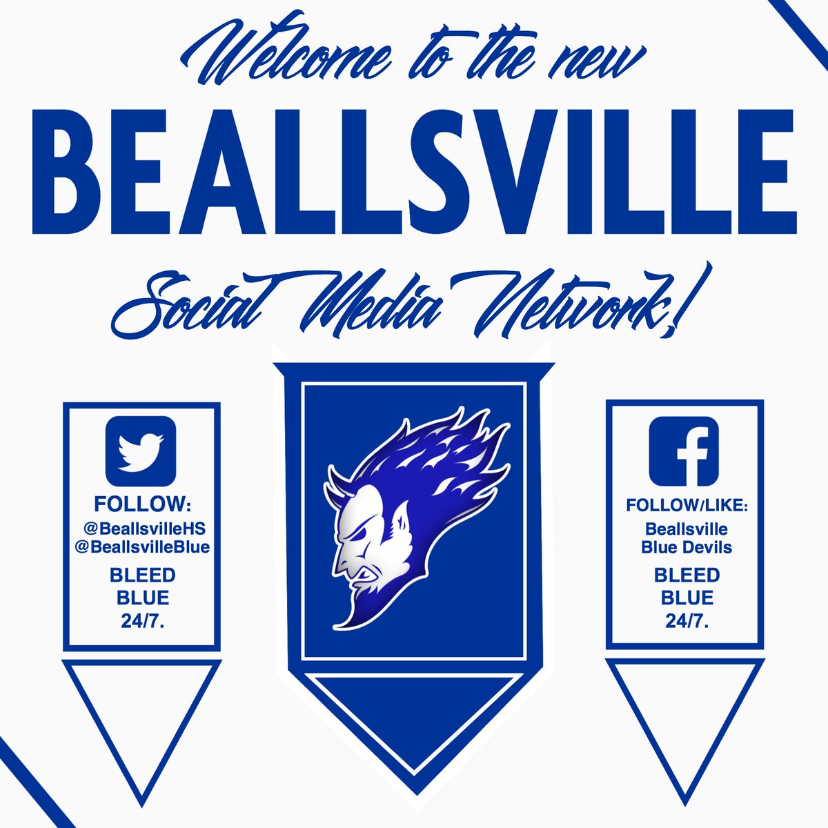 BLUE DEVILS: Follow us over at @BeallsvilleHS and be sure to like and follow us on Facebook!