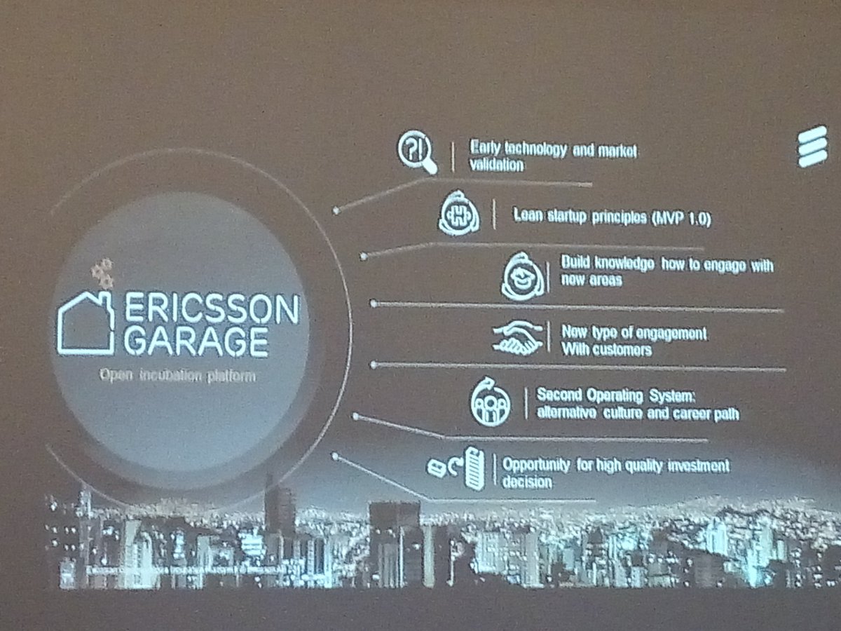 VINCNetwork's tweet photo. Innovation at Ericsson's by @SylvainRivaux at Innovation Directors' meeting in Paris: open incubation platform and 9 physical garages https://t.co/PTxihSXZQ0