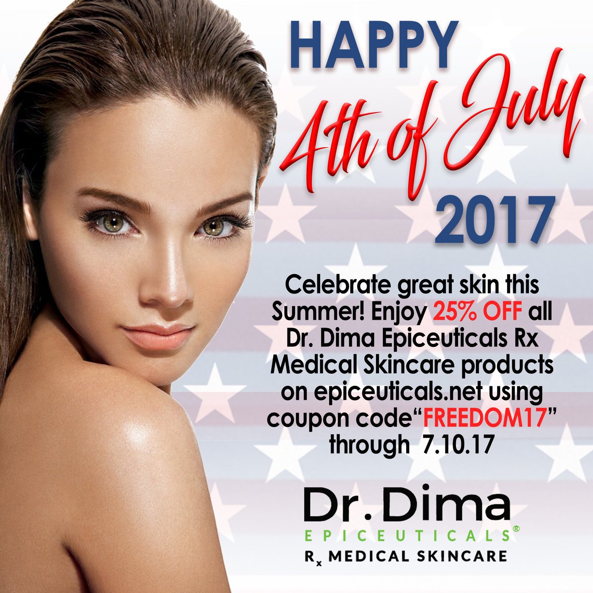Epiceuticals's tweet photo. Shop here now: https://t.co/U0hqJ6xpWe 🇺🇸
#FourthofJuly #FourthofJulySale #SummerSale #DrDima #WellMedica #SkinCare #Beauty #AntiAging #Skin https://t.co/lNZGUIhcaD