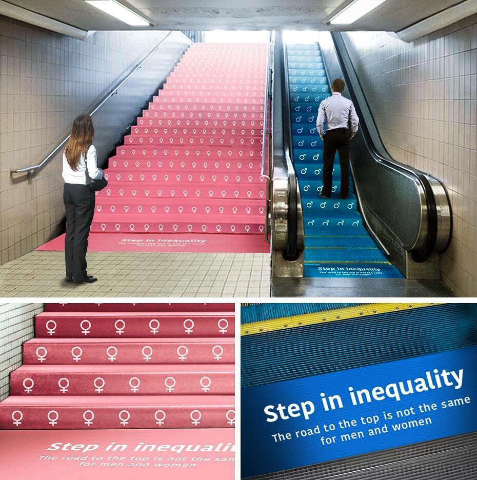 Buenapublicidad's tweet photo. 'Step in inequality', Ambient de @MiamiAdSchoolNY para denunciar las desigualdad entre hombres y mujeres para progresar laboralmente. https://t.co/b5FlXFvSDq