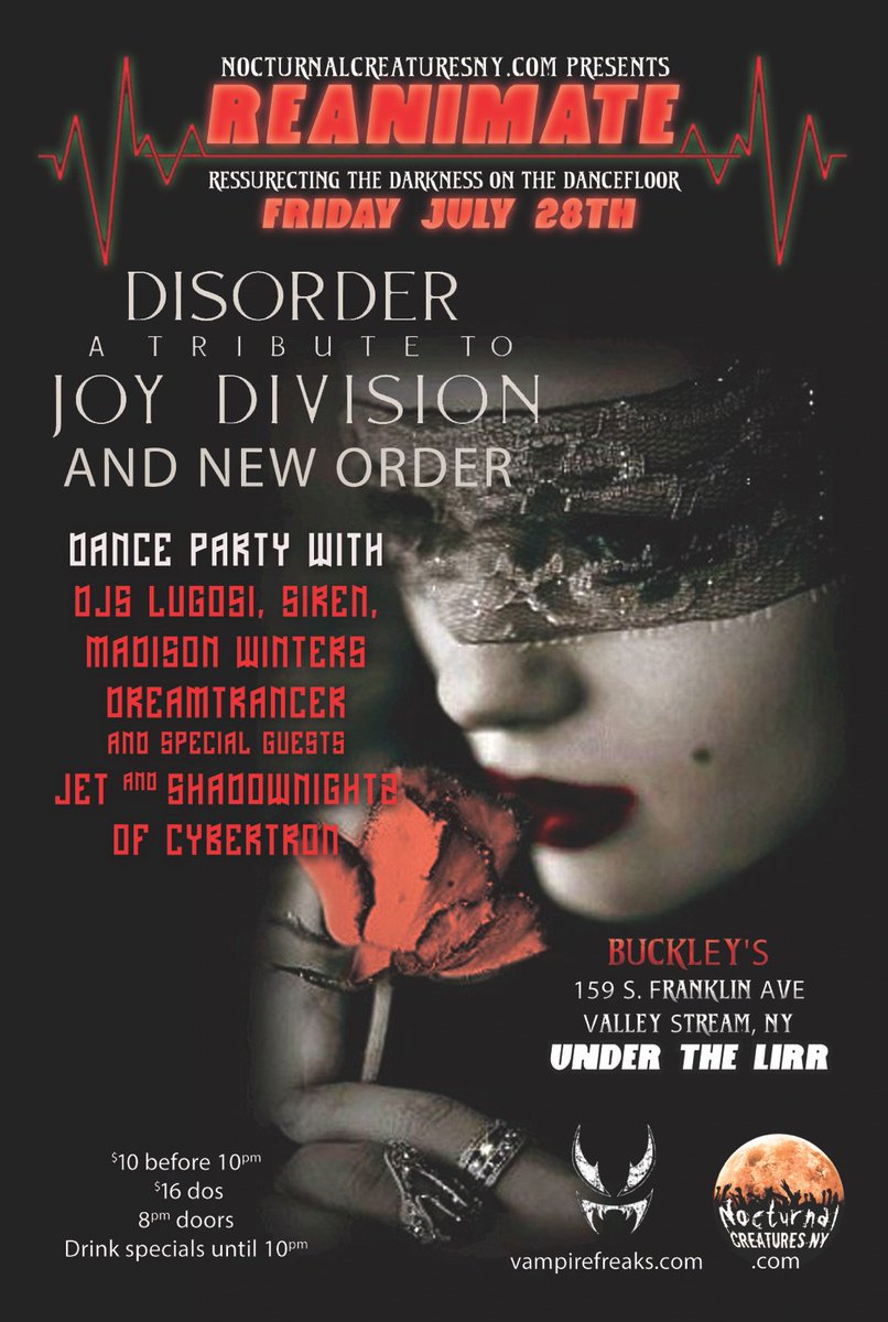 July 28th at Buckley's in Valley Stream. Special guest DJs from <a href="/VampireFreaks/">VampireFreaks.com</a>  and a performance from @DisorderNJ #VF #NYCGoth #LIGoth