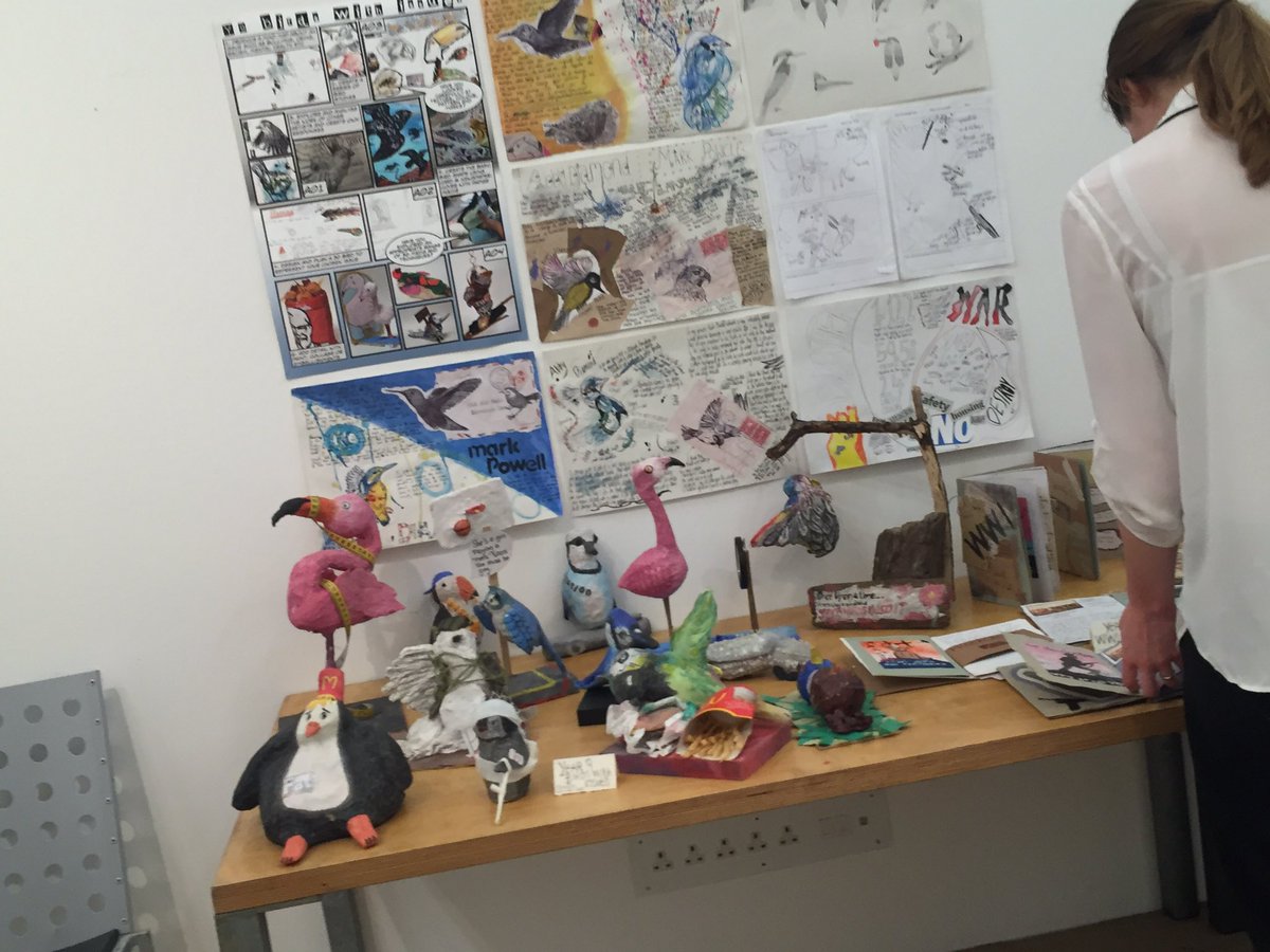 theartcriminal's tweet photo. We got to see #birdswithissues close up tonight at #NEATEN meeting @balticmill and they were divine! @LouiseClazey https://t.co/Xrv2W4CZCJ