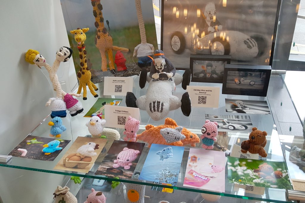 WooWork's tweet image. My yarn work is on display at the Coquitlam Public Library through July. If you're in the area, take a peek 😀 Pix, set1: