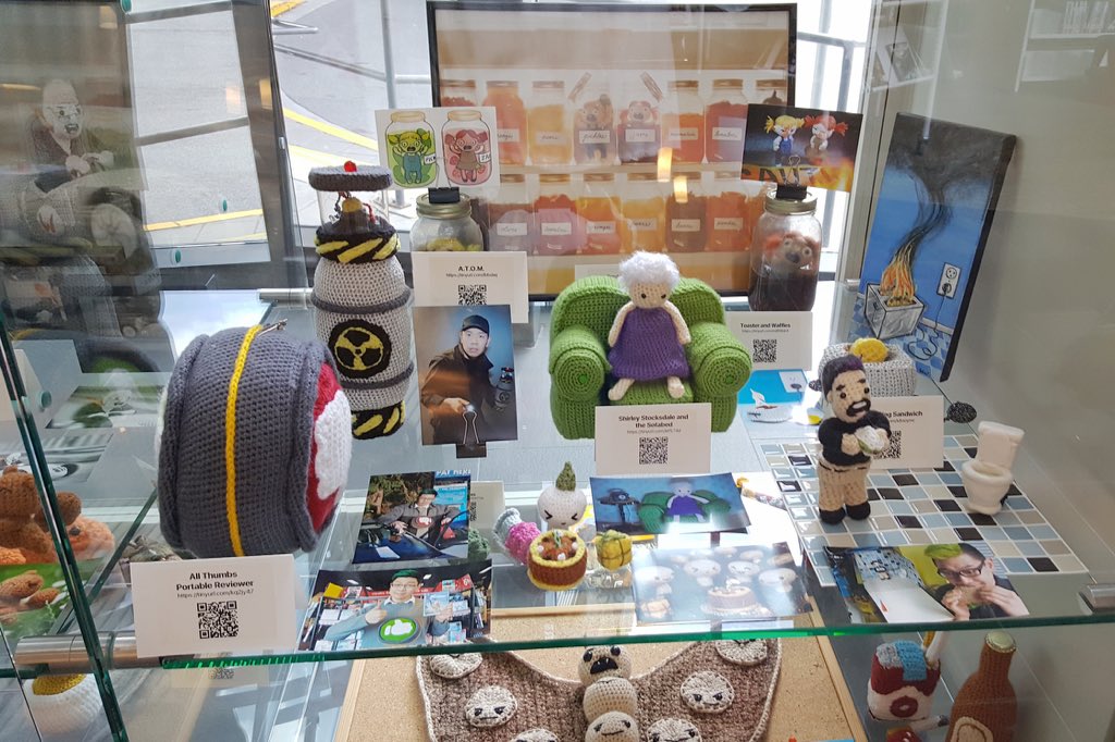 WooWork's tweet image. My yarn work is on display at the Coquitlam Public Library through July. If you're in the area, take a peek 😀 Pix, set2: