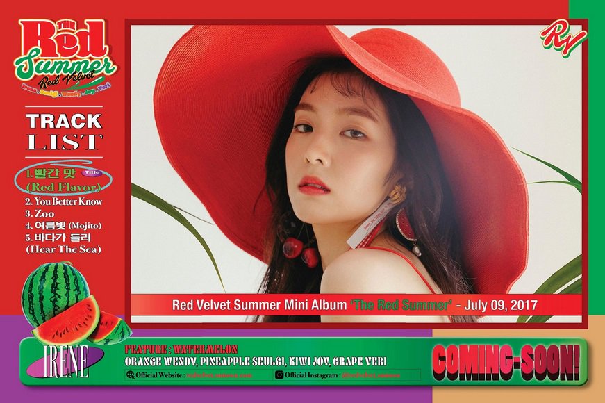 Red Velvet "The Red Summer" Album Tracklist r/kpop