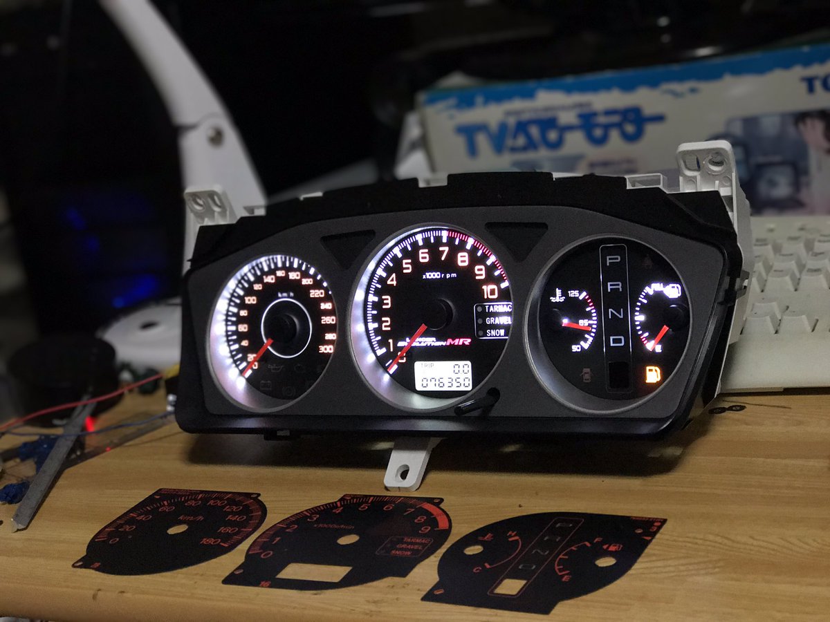 CT9W ランサーエボワゴン MR 特注 デザインメーターパネル 180km/hを 