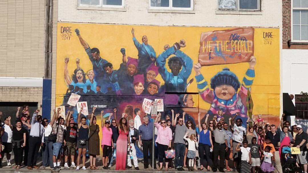 eventchoicez's tweet photo. Today, ACLU NC unveiled a new mural in DTR that pays tribute to our First Amendment rights https://t.co/KX1iz86pAr