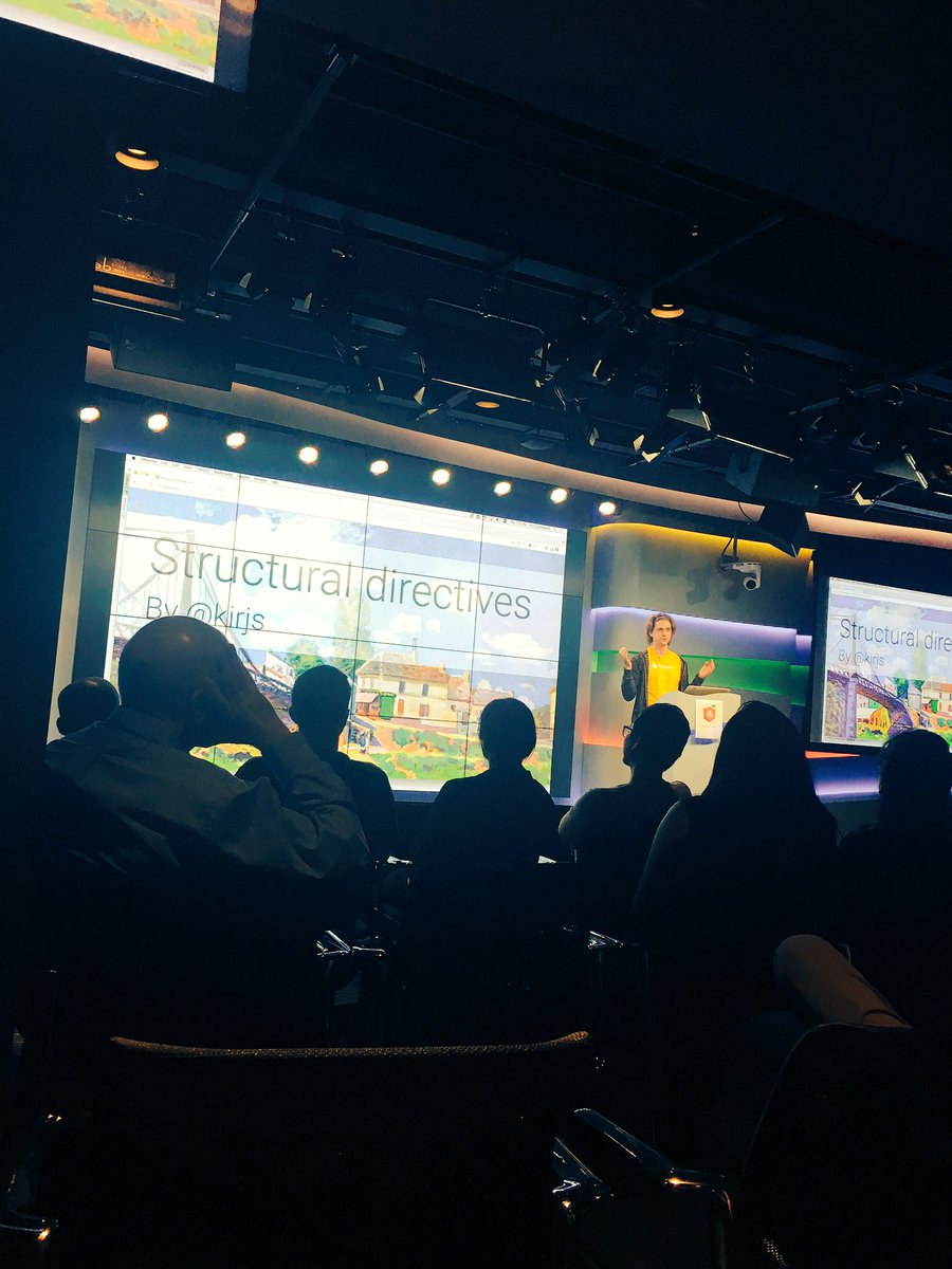 karanwasan's tweet image. Listening to @kirjs explaining Structural Directives #angularnyc @Google