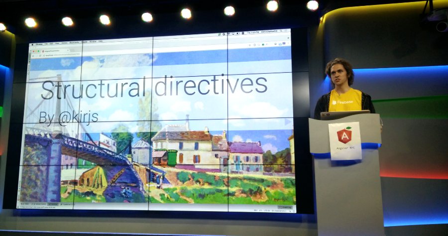 AngularNYC's tweet image. An impressionist take on structural directives by @kirjs #AngularNYC