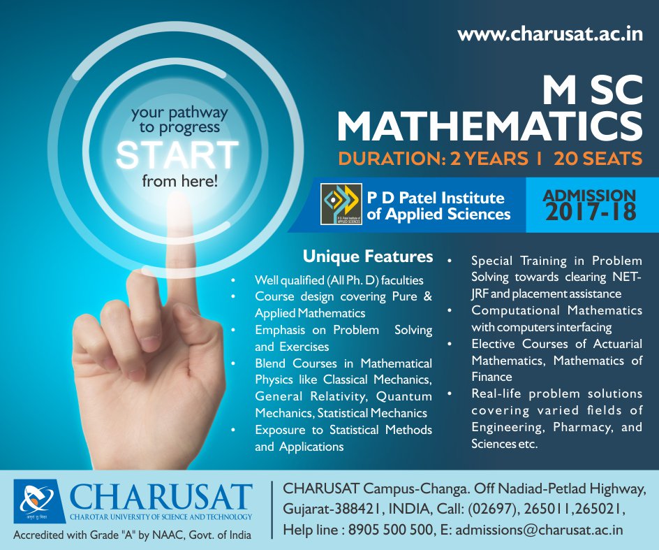 Launching M Sc Mathematics Program at CHARUSAT