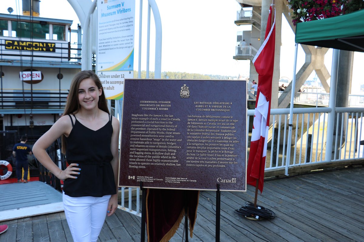 Miss_Elizabeth5's tweet photo. #SamsonV rec'd 🇨🇦Federal Govt recognition as Nat'l Historic Site with plaque unveiling @ParksCanada @New_Westminster @DowntownNewWest #1937 https://t.co/cT4dYpXw97