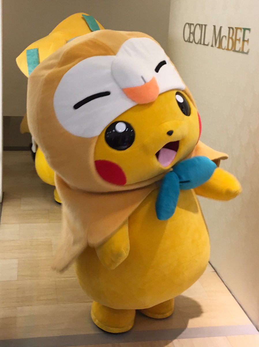 ビクティニ、ジラーチ、モクローのポンチョ姿のピカチュウ #ポケモン