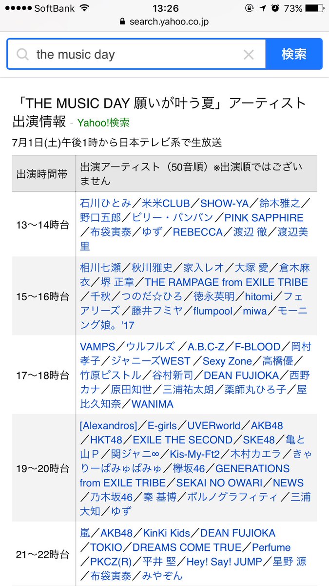 yuko_kms_news's tweet photo. 『the music day』もYahoo!検索すると出てきたー！
これからはこういうパターンなのかな(≧∇≦)

NEWSは19時〜20時台!! https://t.co/aTyk2SPOWk