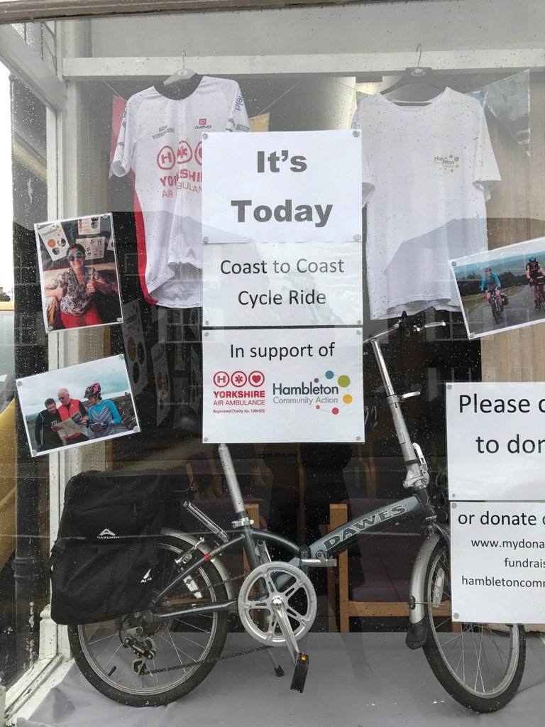 Good luck to Andy, Claire, Kevin, Hazel and everyone else cycling today for <a href="/HCAction/">Hambleton Community Action</a> May the hills be small! 🚴‍♀️🚴