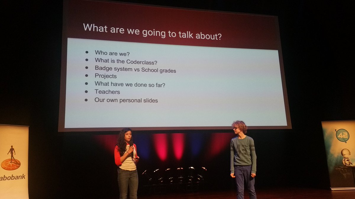 Felienne's tweet image. The best speakers of the day of course are @hakan_akkas&apos;s high school students talking about programming in their school #joyofcoding