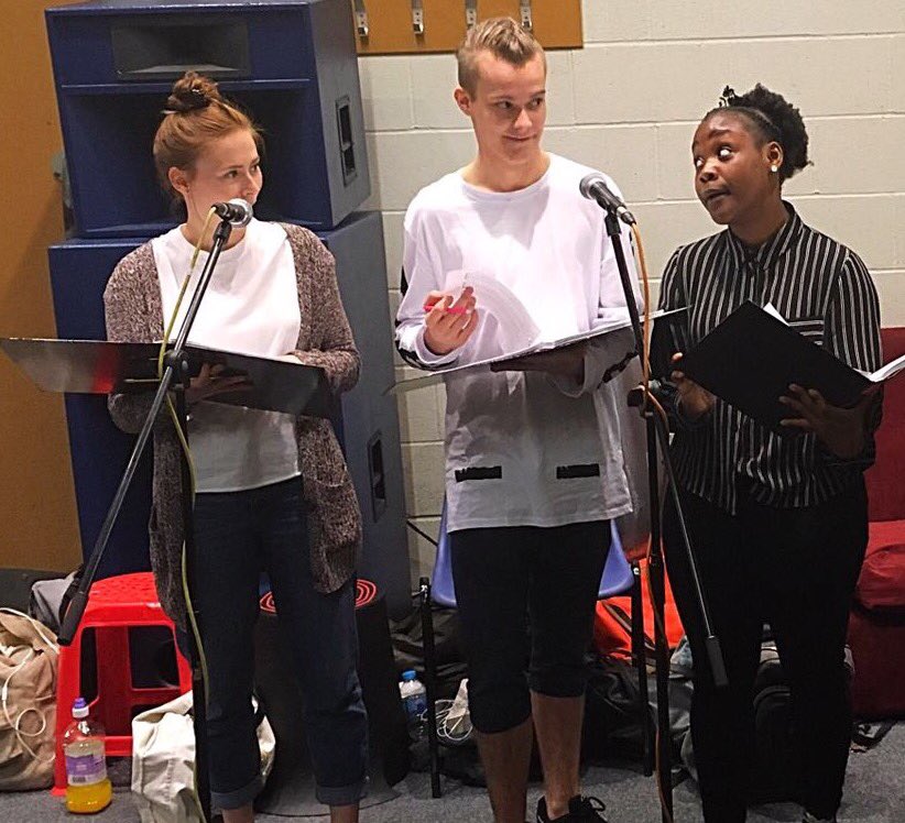 perfectpitch's tweet photo. What's the caption for this photo taken during our #thelittlebeasts sitzprobe??
@Seyiomooba @TylerJackFagan @LauraBaldwin92 https://t.co/F4pREuEsEW