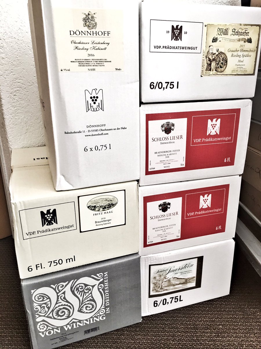 NebbioLover's tweet photo. ready for the next heatwave with german riesling! #dönnhoff #vonwinning #willischaefer #schlosslieser #saarstein #fritzhaag #kabinett https://t.co/abNsBNu0fP