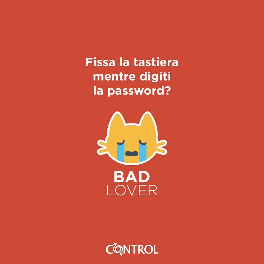 Regola del Galateo #InspiredbyPleasure: se quando digiti la password tiene gli occhi sulla tastiera, è 👎🏻
