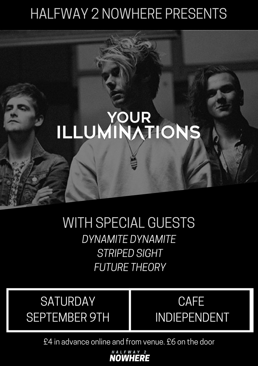 **SHOW ANNOUNCEMENT** <a href="/OfficialYI/">Your Illuminations</a> live at <a href="/CafeINDIE______/">EliZ</a> on 9th September with Special Guests. £4 in advance. FB: facebook.com/events/2792413…