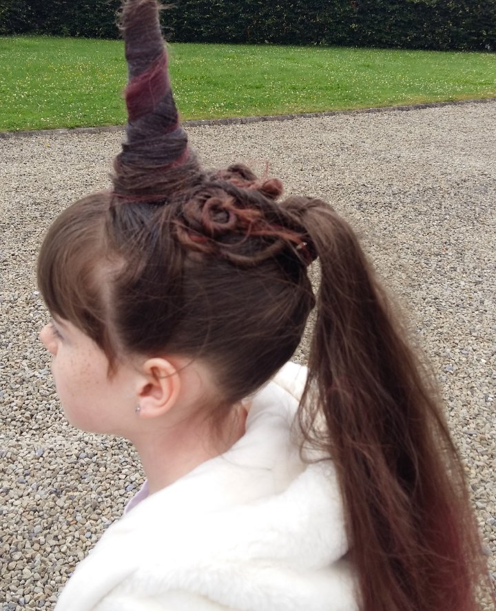 Unicorn hair for the last day of school today! 🦄 #schoolhair