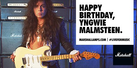 The man with the wall of Marshall. Happy Birthday to guitar virtuoso Yngwie Malmsteen 