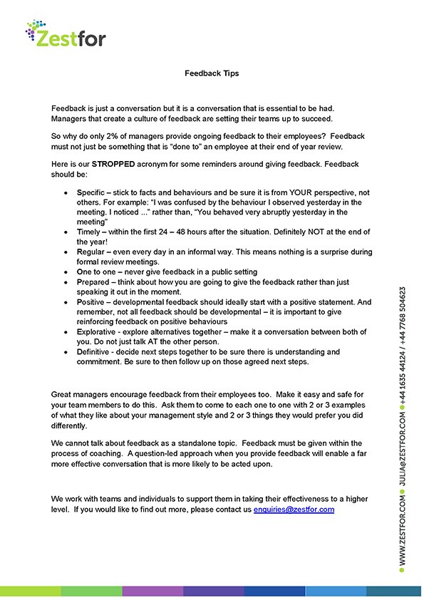 JuliaAtZestfor's tweet image. How to Give and Receive Feedback at Work Successfully (PDF) buff.ly/2u1nw3L #FeedbackTips