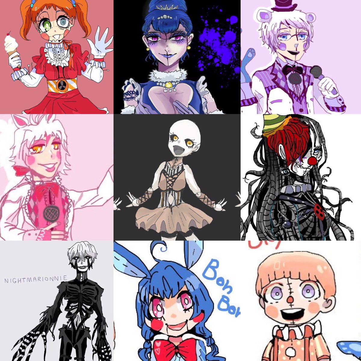 ஜ 夜嵐 Akatsuki Arashi ஜ 色々と 擬人化のイラストだけで興味を持ってくれる方へ届け Fnaf Fnaf擬人化 Fnafの沼にハマってしまった警備員さん繋がろう