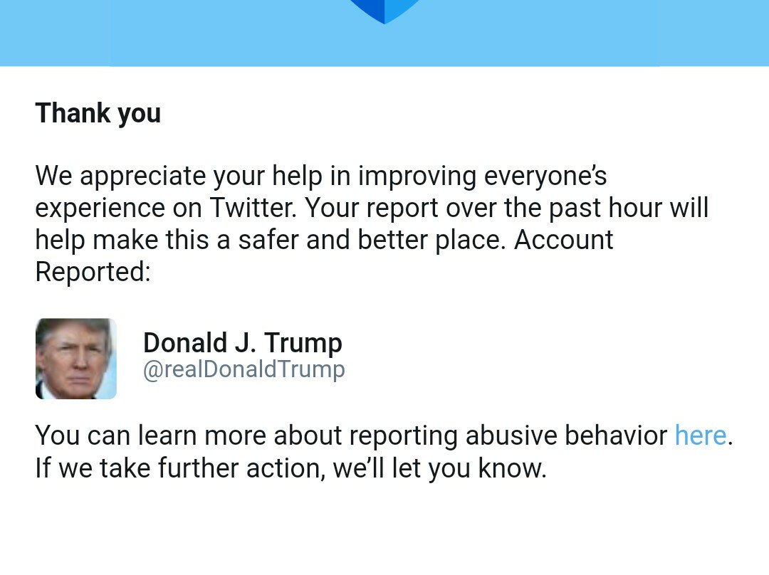 zerozero31's tweet photo. Let's see what happens.... #blockTrumpfromTwitter #banTrumpfromTwitter https://t.co/abpQkY02Uj