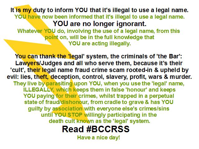 ErineTruth's tweet photo. @WebofLies16 @weboflies6 @webofscience @webofdeception @NASAWebb @webofthings 
its #illegal to use a #legalname
Read https://t.co/Iz2Zdjd9lm https://t.co/cGsvLrrocu