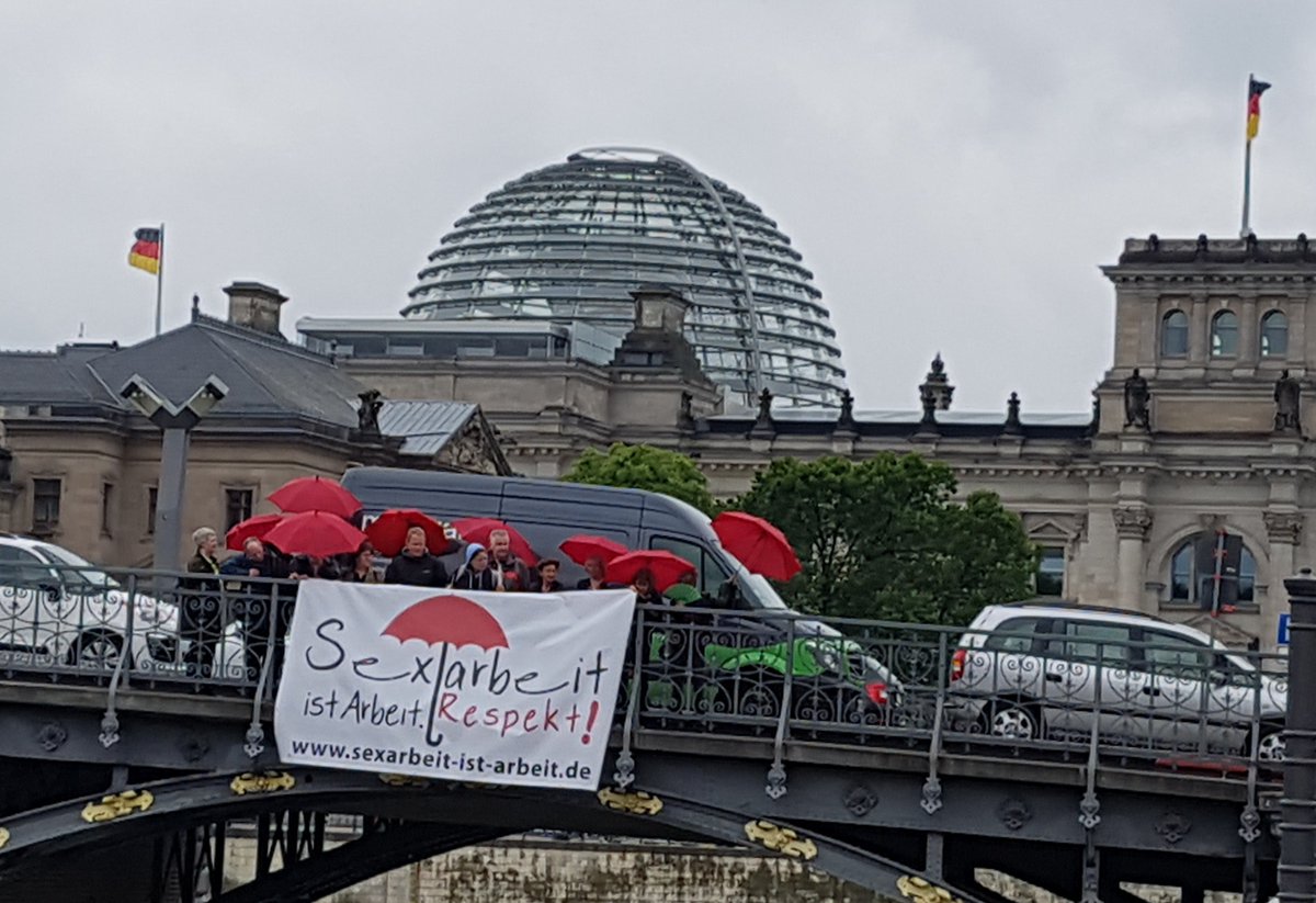 KampagneSAIA's tweet photo. Bundesweite Aktion gegen das "Prostituiertenschutzgesetz" - Auftaktbild aus #Berlin https://t.co/dNWXVr1EjD