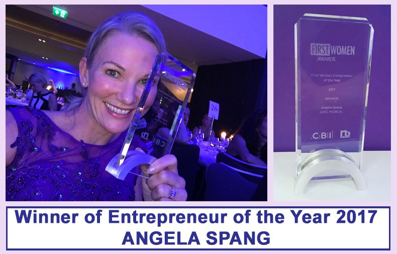 JuneMedical's tweet photo. We are so proud of our MD @AngelaSpang  who won "Entrepreneur of  the year 2017" last night. #FirstWomenAwards https://t.co/1DJQU6HXQy