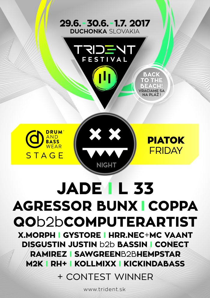 #tridentfestival in Slovakia tonight! #eatbrainnight w/ <a href="/Jade_Eatbrain/">JADE_Eatbrain</a> ✖️<a href="/coppaworld/">.</a> ✖️<a href="/L33dnb/">L  33</a> ✖️<a href="/agressor_bunx/">AgressorBunx</a> ✖️<a href="/qosobu/">QO</a> ✖️#computerartist