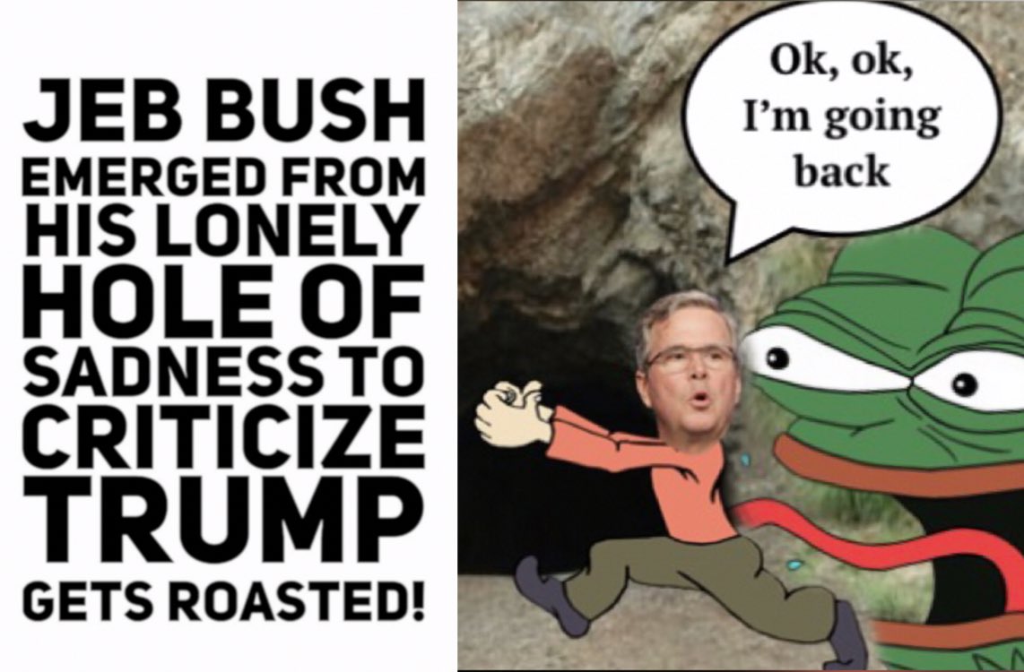 'Please Clap ' low Energy
Jeb Bush GETS ROASTED!

ONLY. THREE. WORDS? That's some low energy there, Jeb! 

milo.yiannopoulos.net/2017/06/jeb-bu…