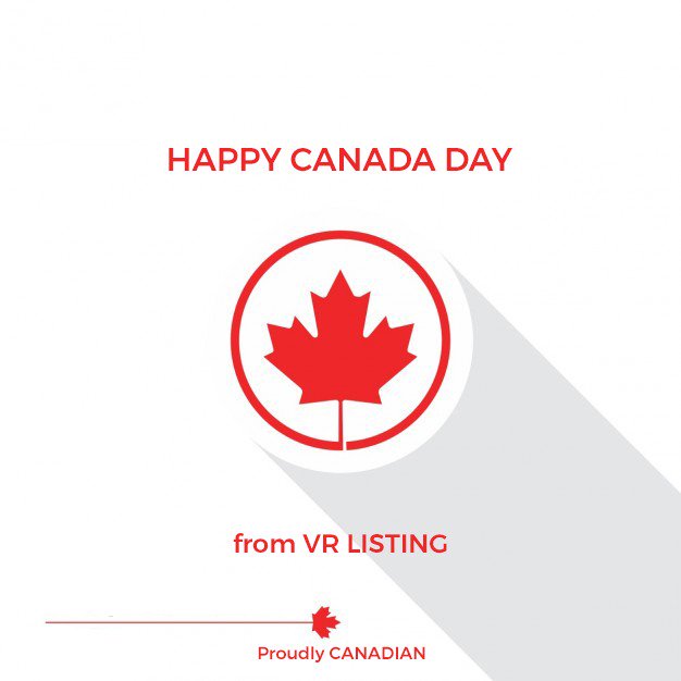 VRListing's tweet photo. Have a great Canada Day long weekend and enjoy the time with your friends and family! #VRListing #CanadaDay #ProudlyCanadian https://t.co/lVdFhZrP05