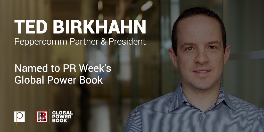 Peppercomm's tweet photo. Congratulations to our Partner & President @tedbirk94 on being named to @PRWeek's #GlobalPowerBook! https://t.co/FND7na6SH6 #PR https://t.co/eRA1EHk3YS