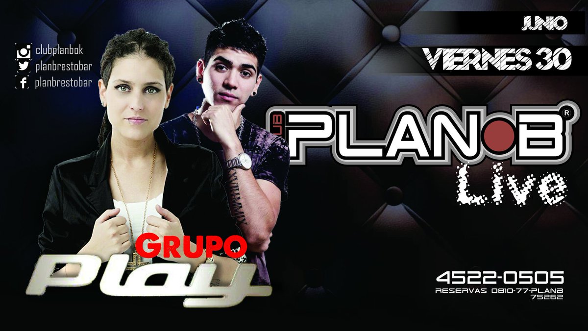 planbrestobar's tweet photo. PLAN B Live
♢VIERNES 30♢
  #GrupoPLAY
♤♤AoVivo♤♤
🎹🎸🎷🎺🎵🎶🎤👐 Av de los Incas 4544
V. URQUIZA•CABA
Te 4522-0505
@fabigrupoplay 
@romigrupoplay https://t.co/n8KzzaWhnn
