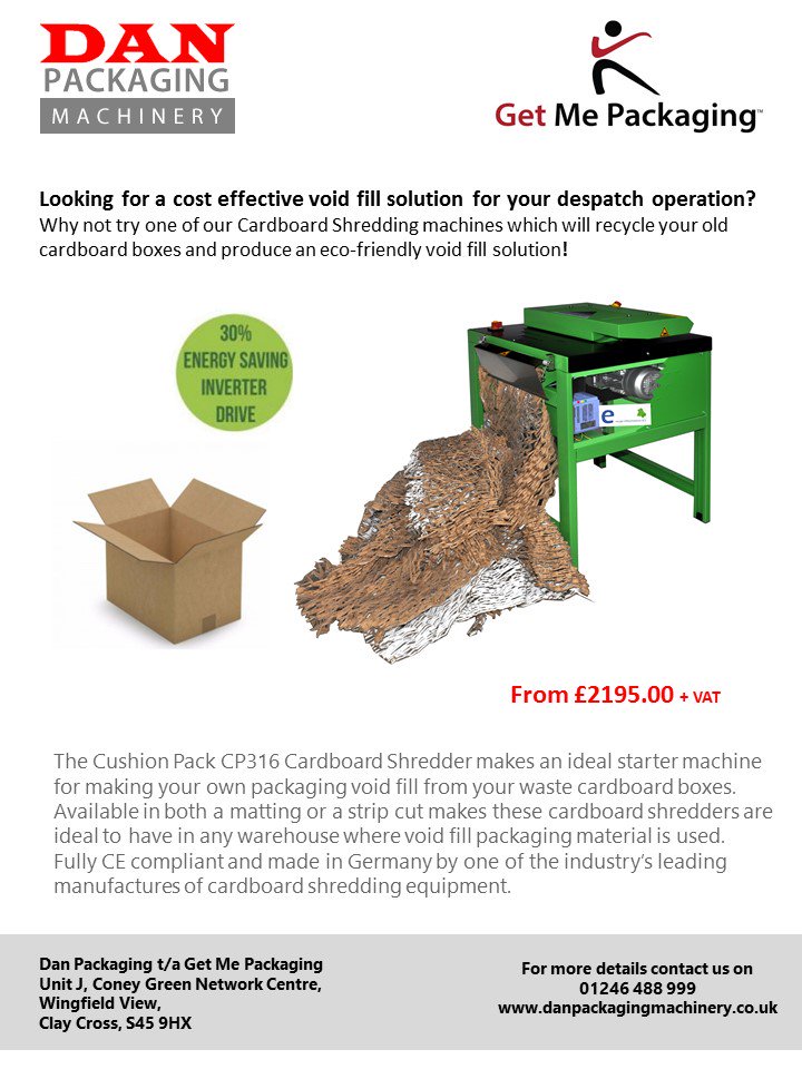GetMePackaging's tweet image. #cardboardshredder   #wastecardboard #voidfill