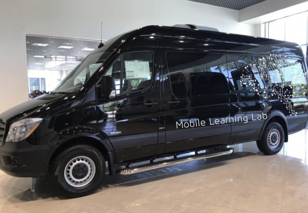 eduthink21's tweet photo. We designed a fleet of Mobile Learning Labs for @DiscoveryDayAca @MercedesBenz Sprinters #pbl #fieldwork #research #STEMEdu #data https://t.co/aHn3SEwMvU