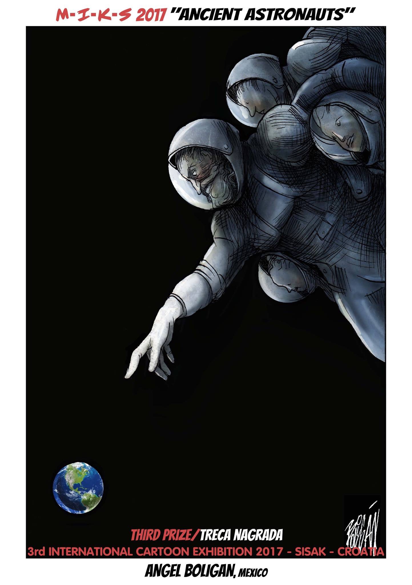 3rd International Caricature Exhibition MIKS 2017 "DREVNI ASTRONAUTI" Sisak,Croacia, Junio 2017. 