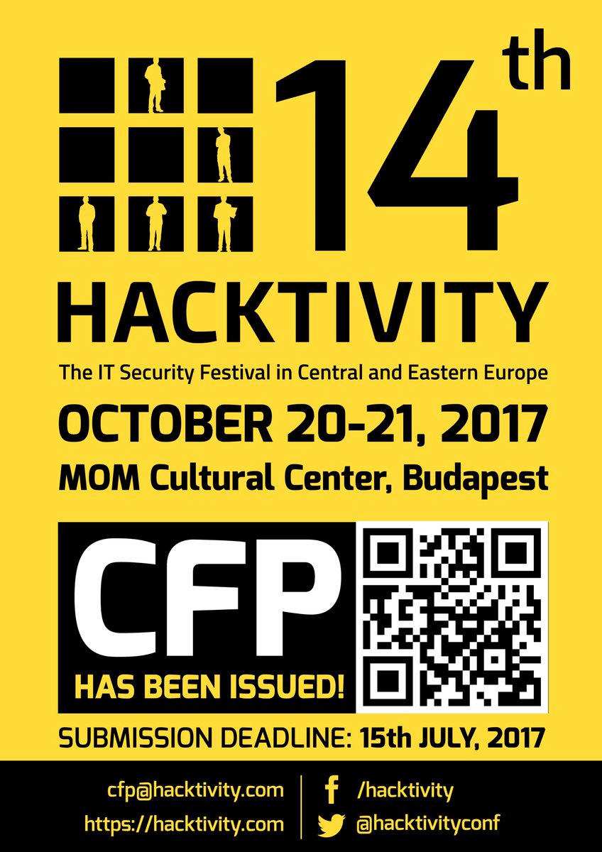 hacktivityconf's tweet photo. The CFP deadline has been extended to 15th July, 2017! If you would like to be a presenter at #Hacktivity2017 prepare and submit your talk! https://t.co/SWimwJnRmi