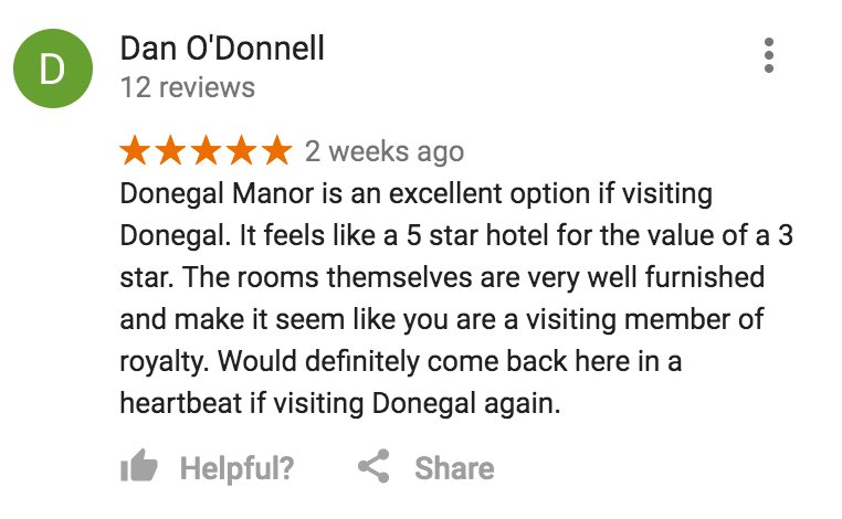 DonegalManor's tweet photo. Loving our emails from Google over the past couple of months ⭐⭐⭐⭐⭐ x 6 ⭐⭐⭐⭐ x 2. Thanks to all our guests who leave reviews 🙇‍♀️ 🙇‍♂️. https://t.co/ZuW1J5gsTp