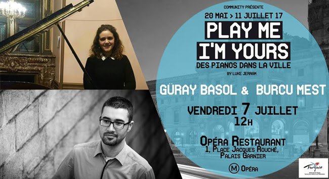 MelleBonPlan's tweet image. #Concert public et #gratuit du #pianiste turc Güray Başol à l'Opéra Restaurant vendredi 7 juillet à 12h #PlayMeIamYours #Paris