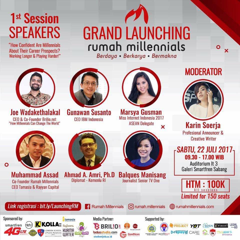OIers, ada event seru nih. Yuk ikutan Grand Launching Rumah Millenials. Info lengkap ada di poster ya :) #millenials