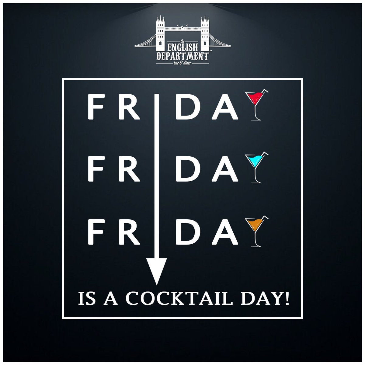 EnglishDeptIN's tweet photo. Friday means cocktails! So grab your favourite cocktail tonight at The English Department. 
#TheEnglishDepartment #Weekend #Friday #drink https://t.co/Hd5ZBZwqNG