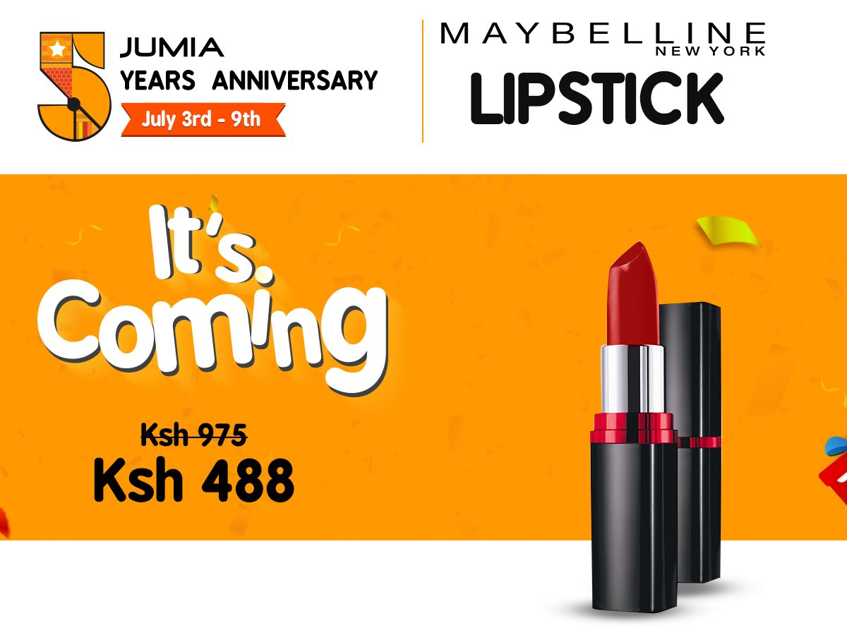 JumiaKenya's tweet photo. Mention a pretty lady on your timeline. Give them a date with this lipstick. Sunday 2nd from 11.59 PM here https://t.co/tjqEDahyZy https://t.co/gj8lQcFGs6