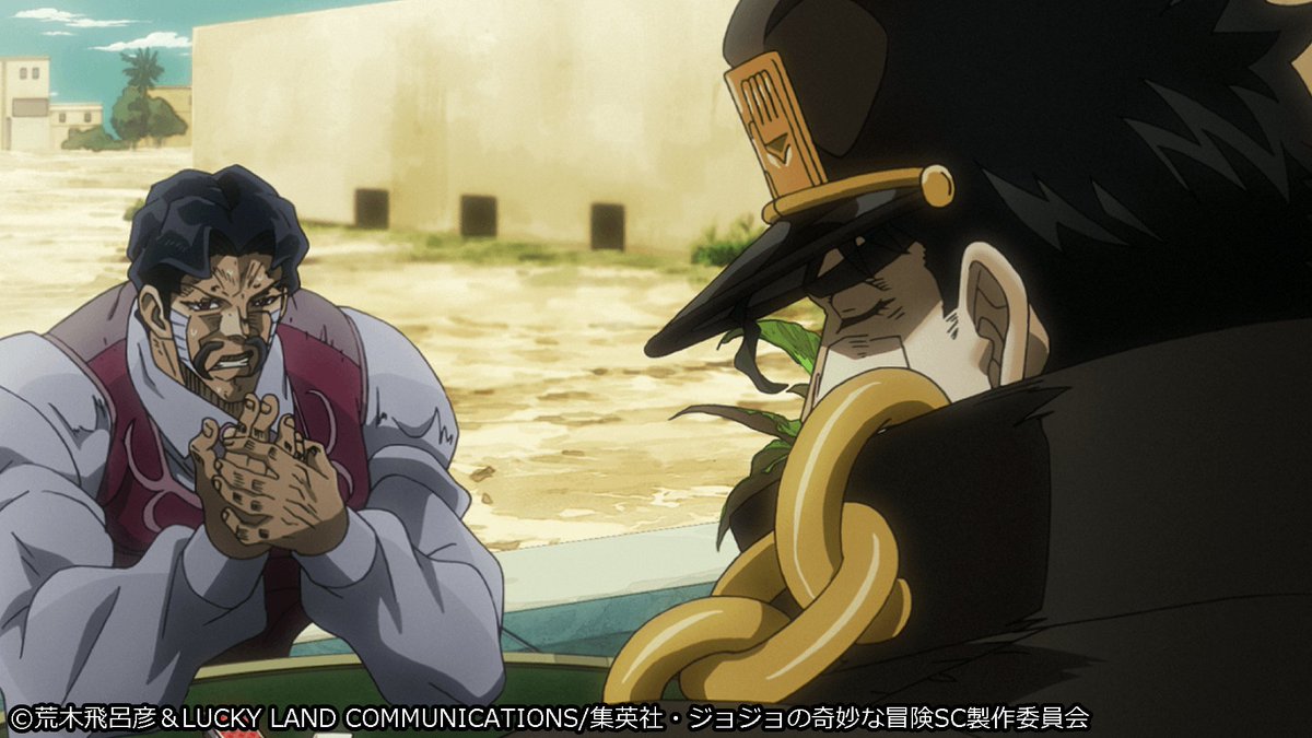 Abemaアニメ アベアニ در توییتر ジョジョたちを倒すため ポルナレフの鼻の穴に指をつっ込め ジョジョの奇妙な冒険 スターダストクルセイダース エジプト編 月 金夜10時より放送中 トト神の漫画のマンガ予知 信じますか 視聴はコチラ T Co