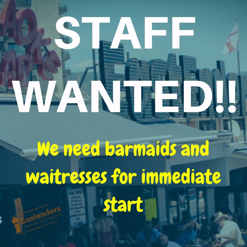 Please call in to the bar asap if interested #magaluf #maga2017 #magaluf2017 #magalluf #magalufjobs #magalufworkers #workabroad