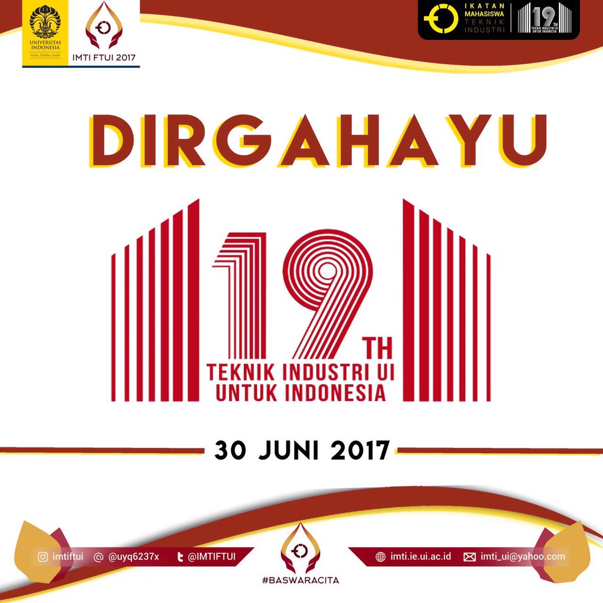 IMTIFTUI's tweet image. Dirgahayu TIUI ke-19!