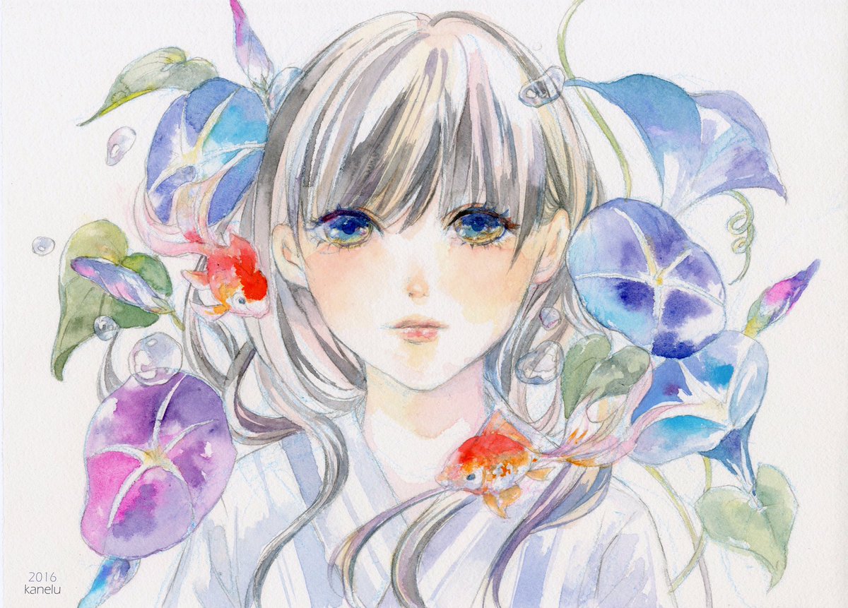 Kanelu プロフ見てね A Twitter 水彩で女の子のイラストを描いています 夏の創作クラスタフォロー祭り 女の子のイラストだけで興味を持ってくれる方へ届け 絵描きさんと繋がりたい Illustration 水彩