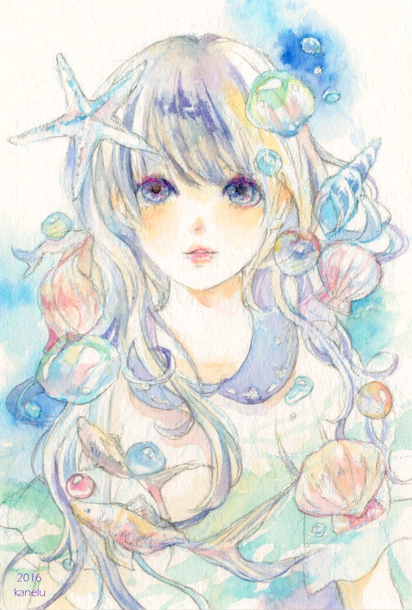 Kanelu プロフ見てね 水彩で女の子のイラストを描いています 夏の創作クラスタフォロー祭り 女の子のイラストだけで興味を持ってくれる方へ届け 絵描きさんと繋がりたい Illustration 水彩